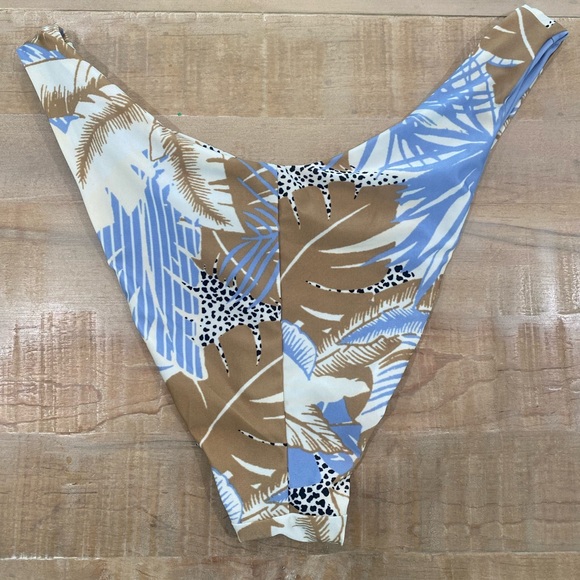 Aerie Swim Bandeau tropical glitter gold halter bikini SET top bottom  XL - Picture 5 of 16